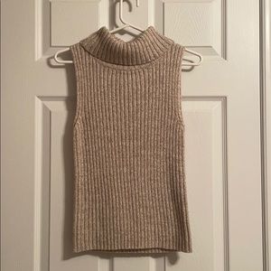 90s Sleeveless Ribbed Turtle Neck Sweater